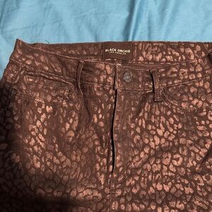 Black Orchid Metallic Brown Leopard Pants